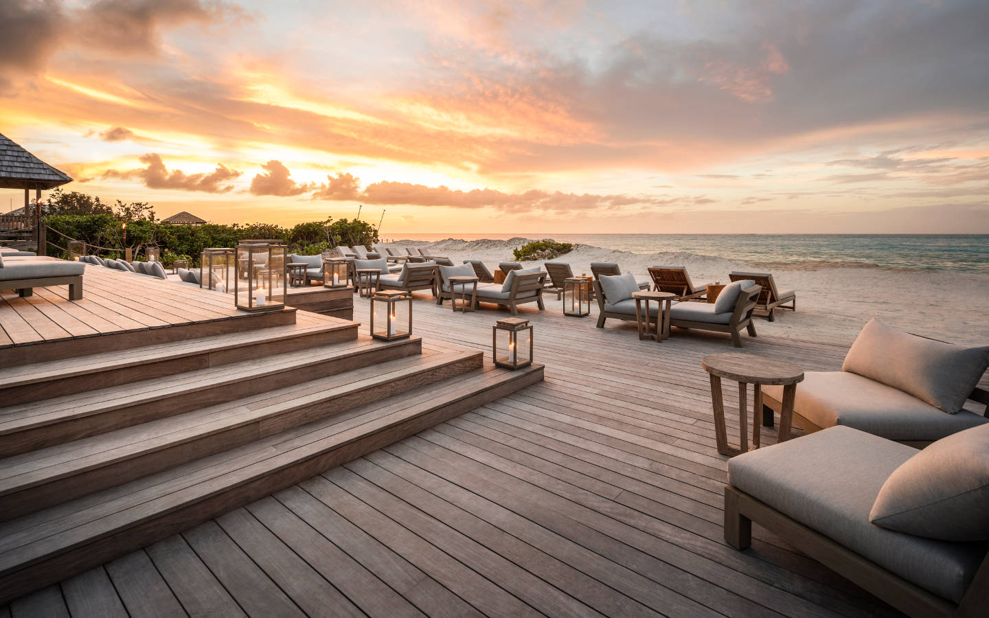 Parrot Cay - evening view of the deck area
