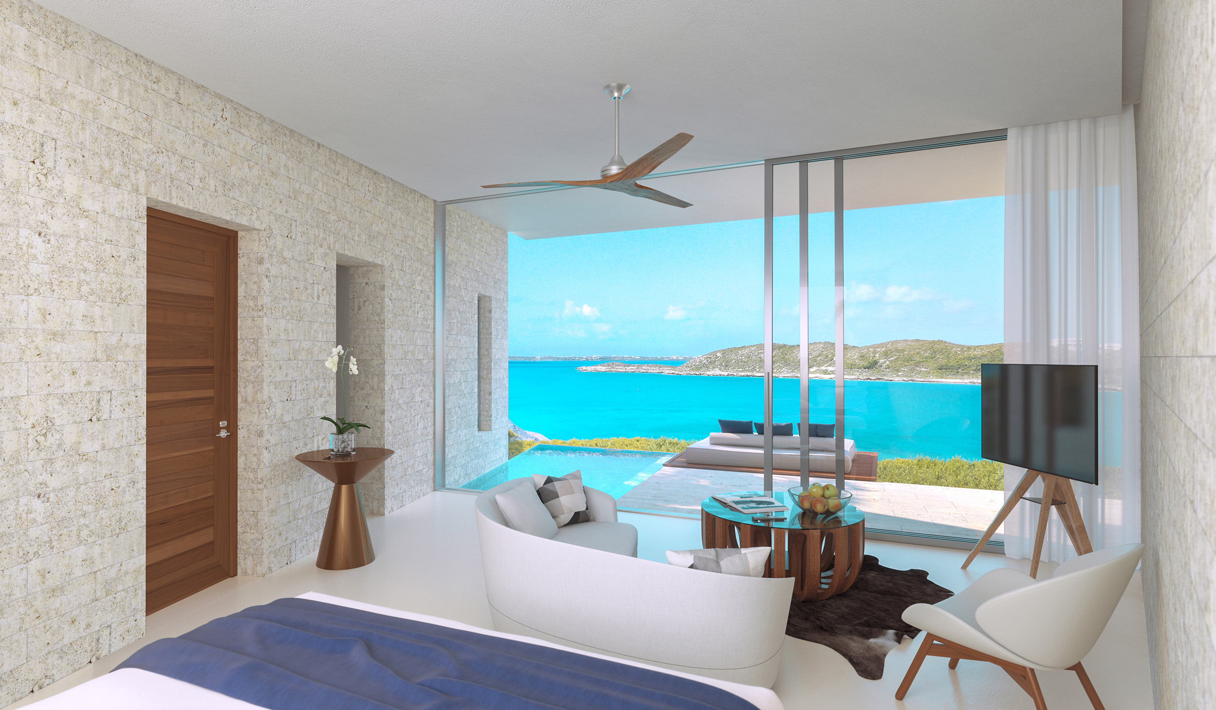 Wymara Villas - computer rendered view from the phase 2 guest houses